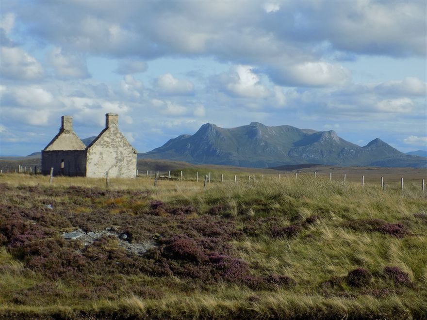 Moine House, with Ben Loyal in the distance.