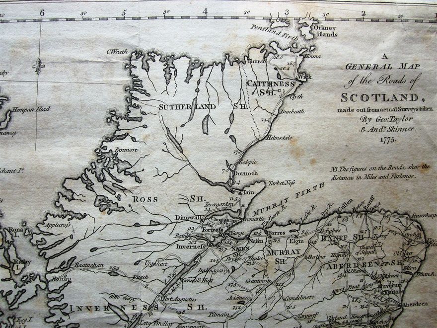Detail from the map in Taylor & Skinner's Atlas, dated 1775.