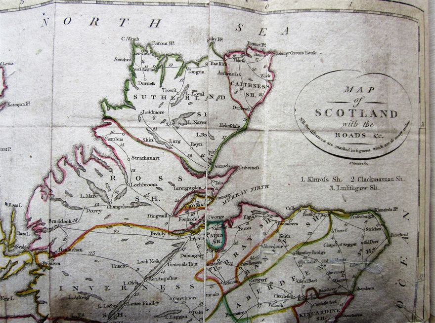 Detail from a Map of Scotland with the Roads, from Robert Heron's 