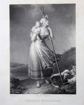 Scottish Shepherdess, after Coupin, engraved by Vallon de Villenave, c1820