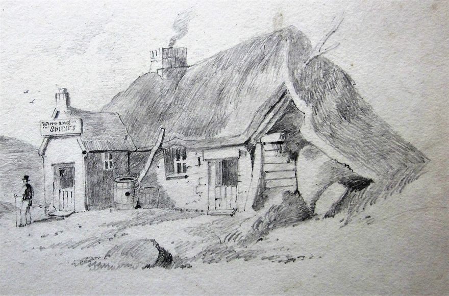 A Highland Inn. A 19th century sketch by an unknown artist.